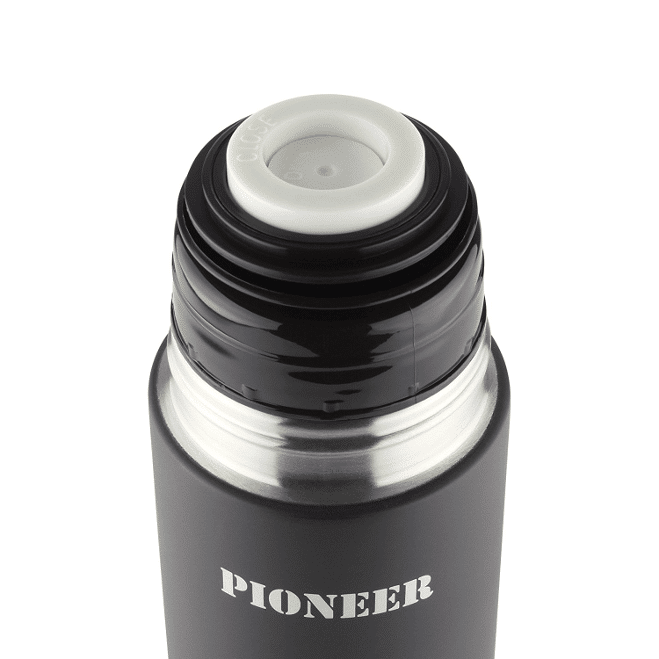 Pioneer Flasks Stainless Steel Metal Vacuum Flask 500ml Black 0.5L 