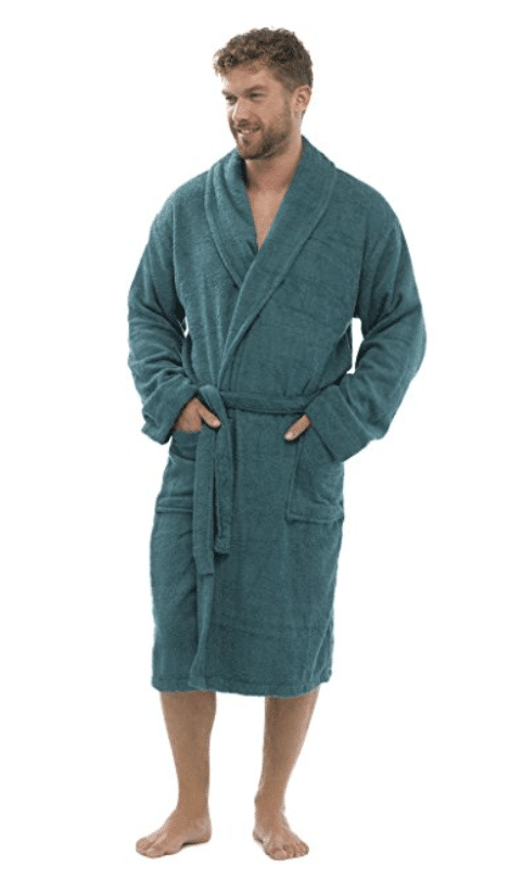 Haigman Mens Gents Poplin 100% Cotton Soft Lightweight Dressing Gown With Pocket